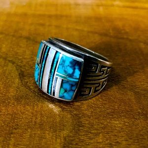 Opal and Turquoise Ring sz11